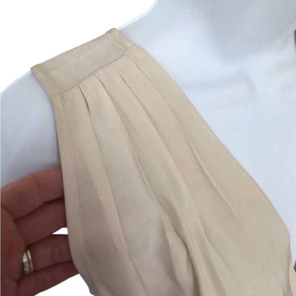 Amanda Uprichard Cream and gray draped 100% silk sleeveless mini dress dress - Picture 4 of 9